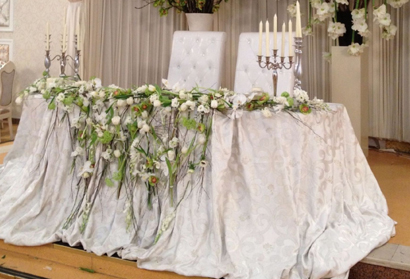 Оформление свадебного стола в зимней тематике